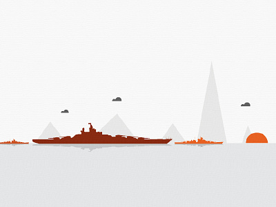 Ships.. clouds graphic illustrator mountains sail sea ships sun vector war ships