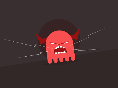 MONSTER! angry character design graphic monster pissed red scary shouting simple vector yelling