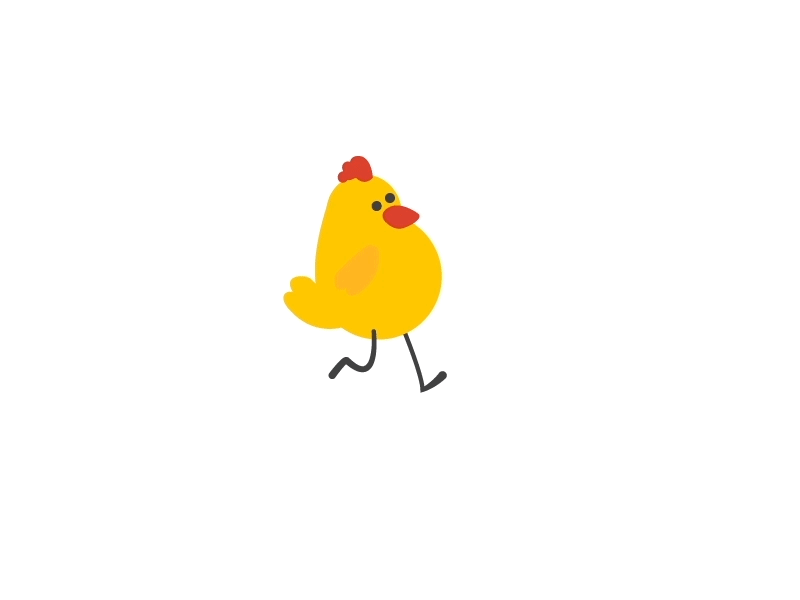 Walk ae animation blink cartoon character chick chicken cute flat gif infinite vector walk walk cycle