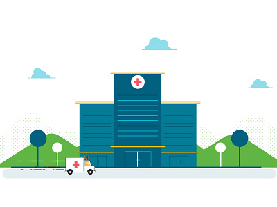 Hospital. accident ambulance building care emergency get well hospital injured people recovery sick treatment