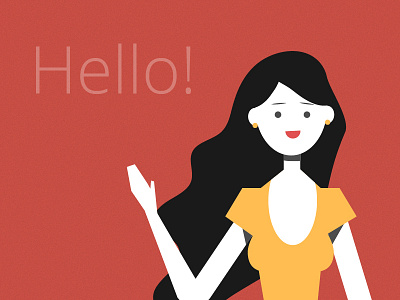 Hello! character conversation female greetings hello hi illustration interaction speak speech talk vector