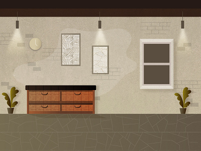 Room floor gradient graphic illustration lights organic patterns room rustic textures vector window