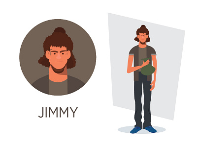 Jimmy Character Design. character features graphic illustration people tattoo on face vector