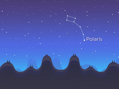 Stars.. calm constellation glow landscape mountains night peace polaris sky travel way
