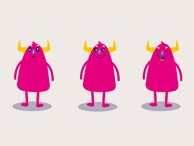 Cute Monster! abstract ai character design cute expressive funny illustration monster pink