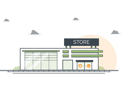 Store ai building buy illustration illustrator layout rising sun shop store