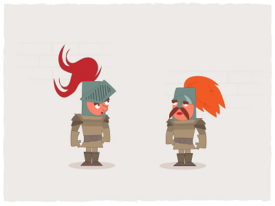 Conversation! character design funny illustration knights talk