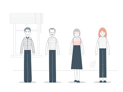 Character Designs! ai character design design illustration man old people pastel pattern stylized vector women young women