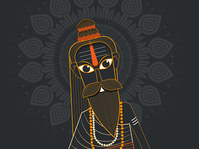 Sadhu! 2d ancient art branding color commerical culture exploration graphic design illustration indian line art motion graphics people rishi sadhu saint style traditional vibrant