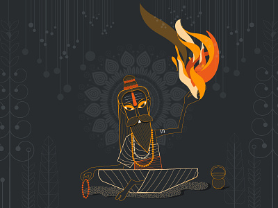 Sadhu! 2d ancient art ayurveda baba culture faith flat guru illustration line line art tradition vector