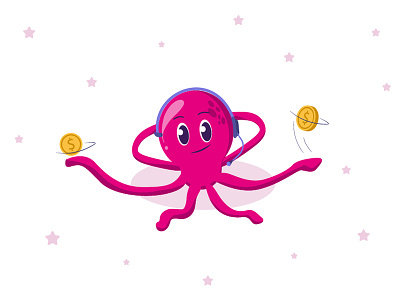 Octopus! animation attitude character expression expressive fun gesture happy illustration money mood relaxed satisfied vector video web