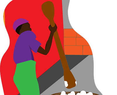 Yorubas and their pounded yam illustration
