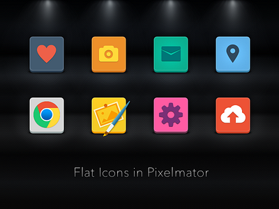 Flat Iconset in Pixelmator 2.2 flat icons pixelmator
