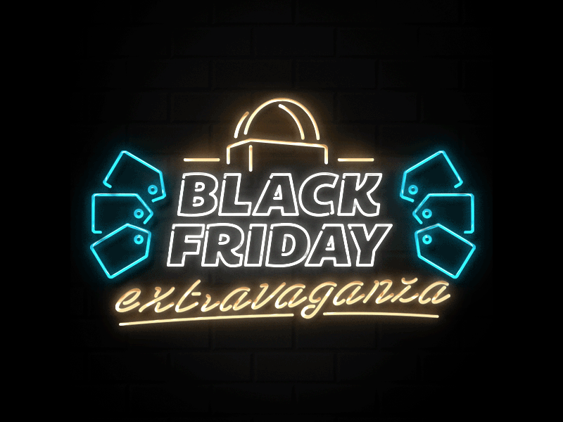 Black Friday Extravaganza animation art black friday branding design extravaganza gif logo neon neon sign shopping typography