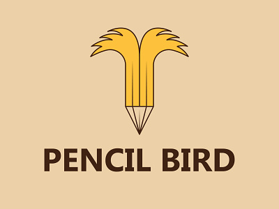 creative modern pencil with bird iconic logo, bird and pencil lo artist beauty bird book branding cartoon eagle education flat flight hotel idea letter line pen pencil school sketch unique writer