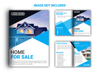 abstract creative real estate home for sale bi-fold brochure des