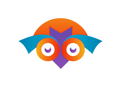abstract colorful funny cartoon owl logo design vector illustrat