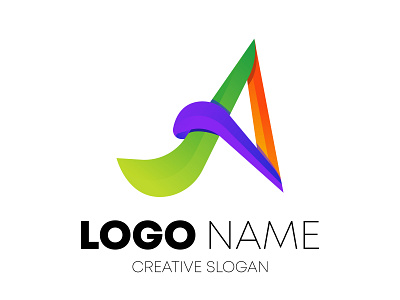 abstract creative colorful a letter logo.