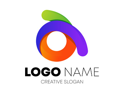abstract creative colorful a letter logo.