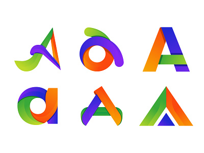 abstract colorful letter a logo design concept.