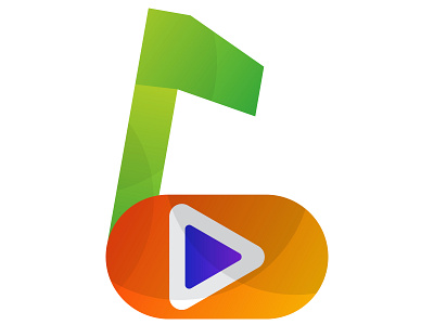 music play gradient logo for music application/app