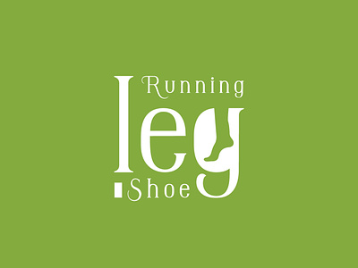 typographic logo design for running leg shoe