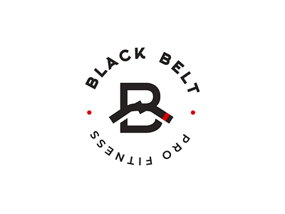 Black Belt - Logo proposal 365daysoflogo black black and white logo black belt dailylogochallenge fight fighter fitness fitness logo karate logo logodaily pro red typography warrior