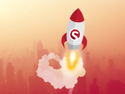 Redsky Starter Rocket brand cityscape logo rocket starter