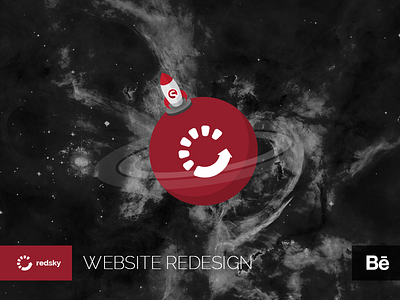 Redsky Website Redesign black flat mobile planet red redesign rwd simple space website white