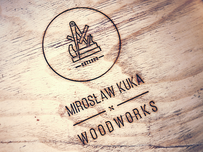 Kuka Woodworks angle branding carpentry compass logo plane rebranding simple wood woodworks