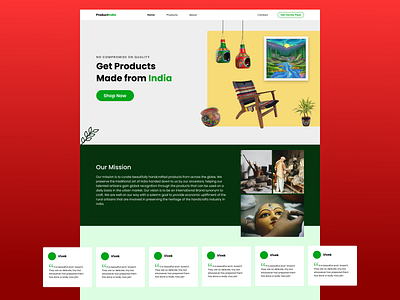 Product India E-Commerce Landing Page design ecommerce landingpage ui