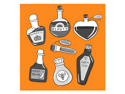 Potion design digitalart illustration illustration art inktober2020 magic potions procreate