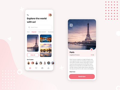 Travel agency app concept ui