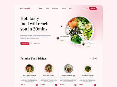 Food Hunger - Food delivery website concept