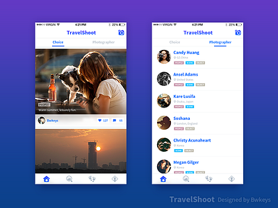 TravelShoot Main interface ui