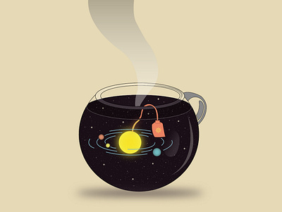A Cup of Universe astronomy cup design galaxy illustration space tea universe