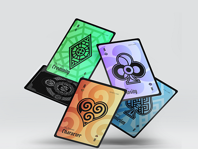 The FourGames Deck brand design card design cards fourgames playing cards product design symbol design symbolism trading cards