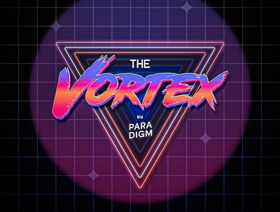 The Vortex 80s brand identity branding cyberpunk discord retro retrowave synth synthwave