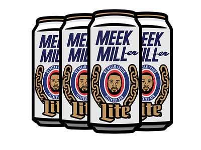 A can of Meek Mill-er Lite badge graphic design graphics merch
