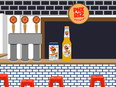 PHX RIZ Brewery - Inside Illustration badge beer brand branding brewery design graphic design illustration logo merch merchandise