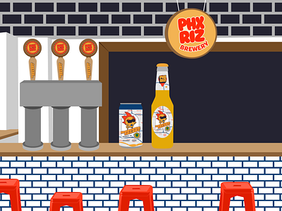 PHX RIZ Brewery - Inside Illustration