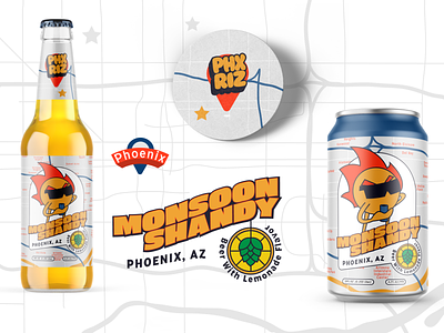 PHX RIZ Brewery - Mockups badge beer brand branding brewery design graphic design illustration logo merch merchandise