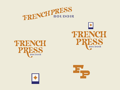 French Press Boudoir Logoset badge brand branding creative direction design graphic design illustration logo merch merchandise
