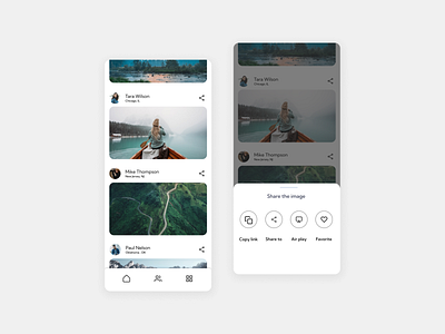 Social share mobile concept - UI Design challenge #010 #DailyUI