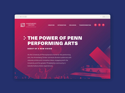 Debut of a New Vision Landing Page annual report color design gradient landing page performance art ui
