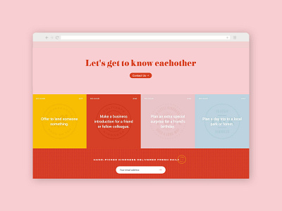 The Daily Kind Website color contact design kindness ui website