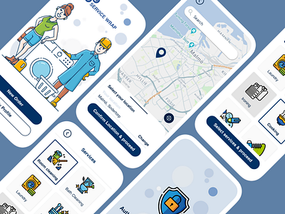 Service order App concept app design service ui