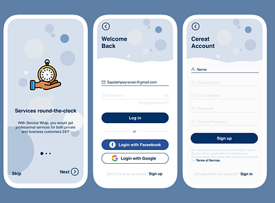 Service order App concept app design service ui