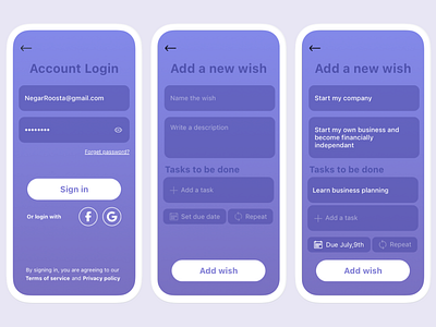 Wishlist App concept app design ui wishlist