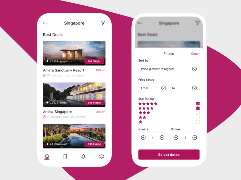 Hotel booking App concept by Sepideh Peyravian on Dribbble